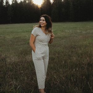 Polka Dot Button Jumpsuit